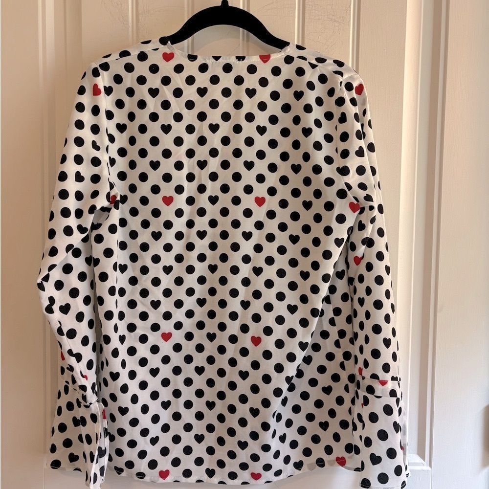 Molly Bracken hearts button down blouse Mandarin Collar Blouse - Picture 5 of 6